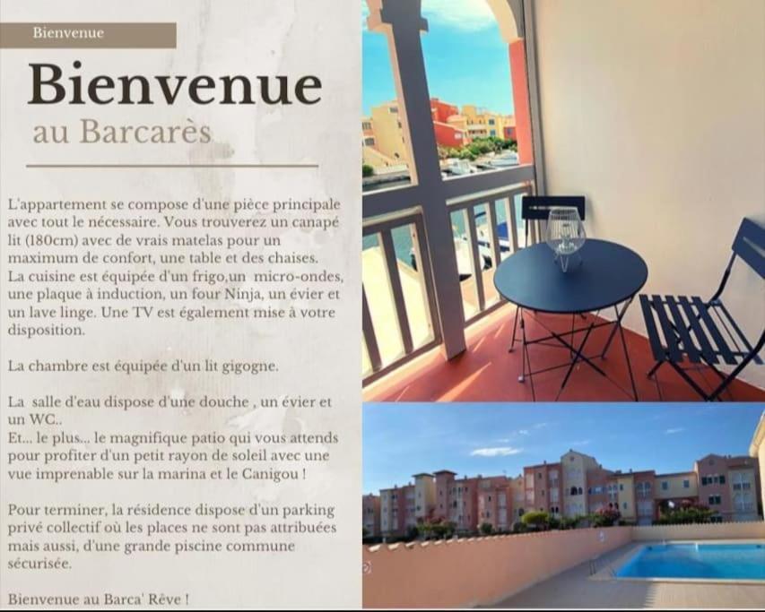 Superbe Studio Renove Avec Piscine Et Vue Marina Le Barcarès Eksteriør bilde